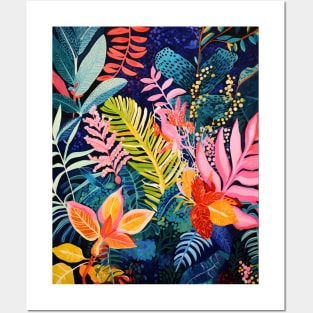 Rainbow Tropical Leaves Pattern Posters and Art